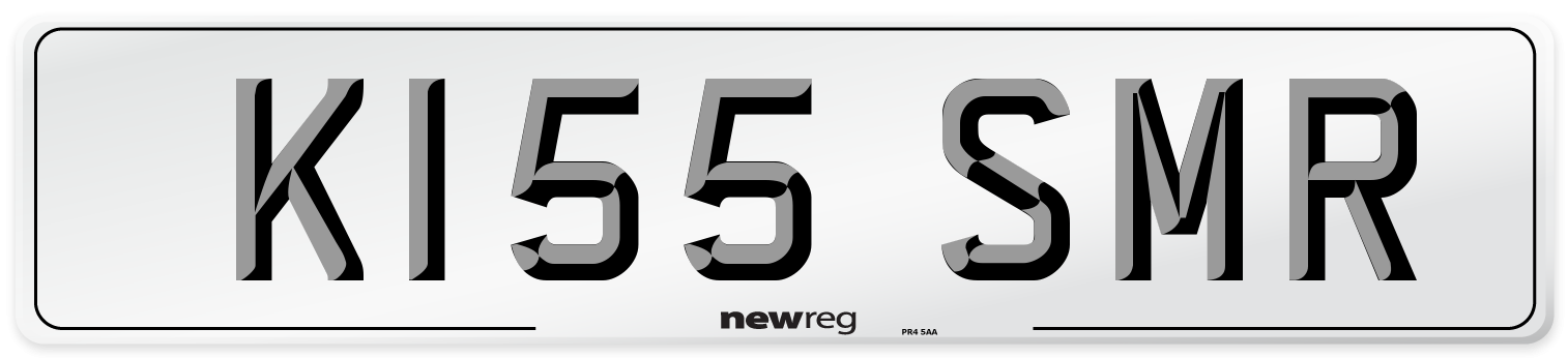 K155 SMR Number Plate from New Reg